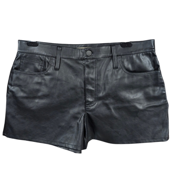 MADEWELL Short Shorts Baddie Leather Perfect Black 31 3.5" New - Picture 6 of 16